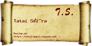Tatai Sára névjegykártya
