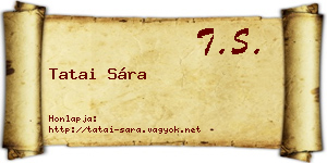 Tatai Sára névjegykártya
